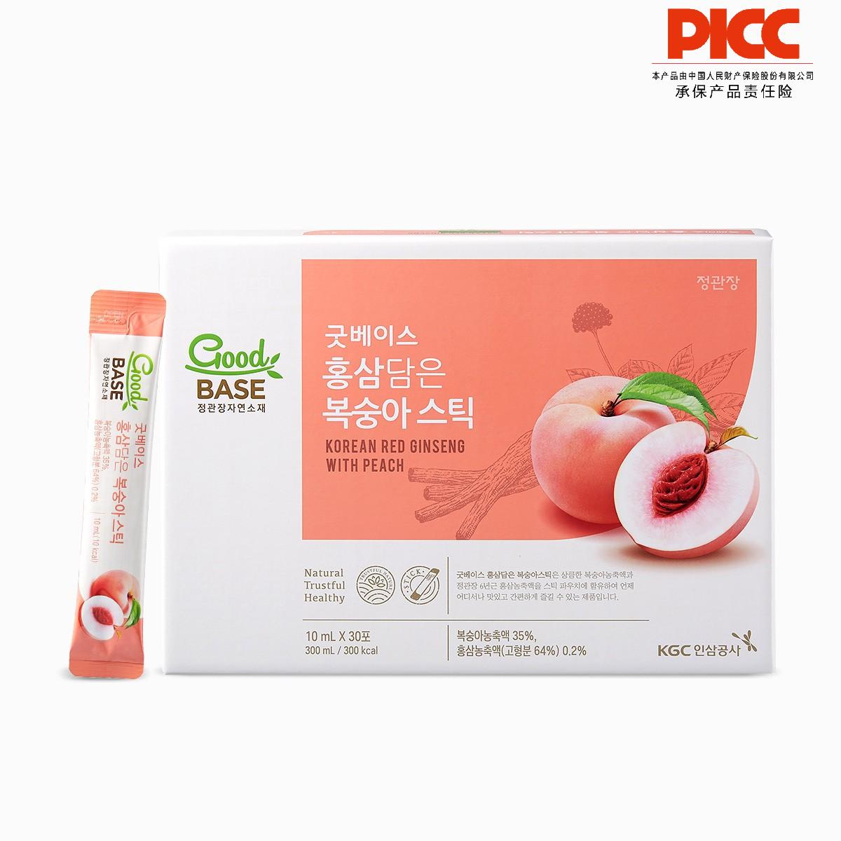 【保稅】韓國正官莊KGC高麗參水蜜桃飲料（10ml*30包）